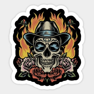 Inferno Ignition Vintage Tattoo - Fiery Iconic Sticker